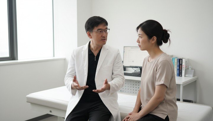 醫師說明手部髒污引起細菌感染過程 近距離觀察痘痘發炎中的細菌感染症狀 展示正確清潔肌膚以避免細菌感染步驟 專業診間進行針對細菌感染的殺菌治療