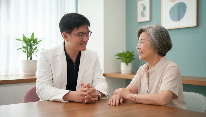 吳紹琥醫師門診諮詢快速消除眼袋細節 展示透過結構型療程快速消除眼袋的案例 萊攸診所內部環境與快速消除眼袋專業設備